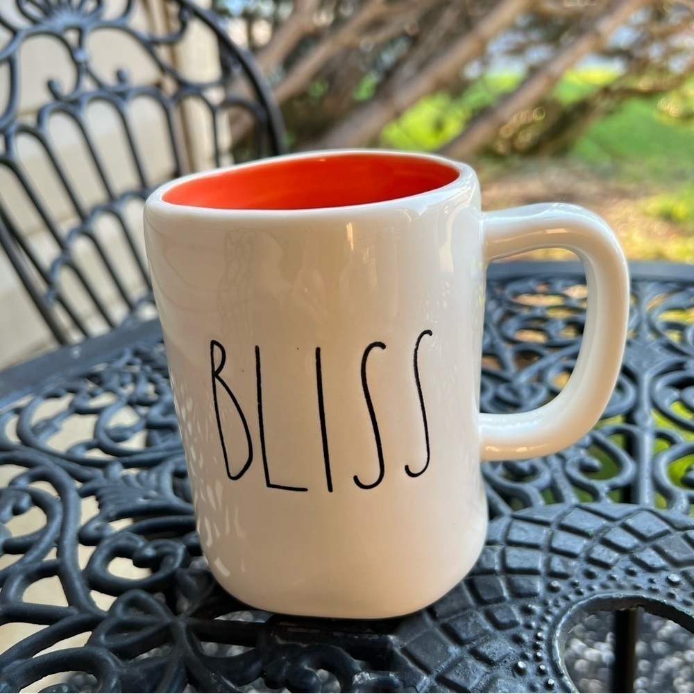 Rae DUNN "Bliss" Coffee/Tea Mug White and Black